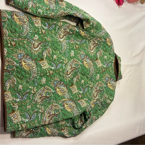 Cervelle Reversible Brown and Green Paidley Quilted Women's Jacket Size L - Picture 4 of 5